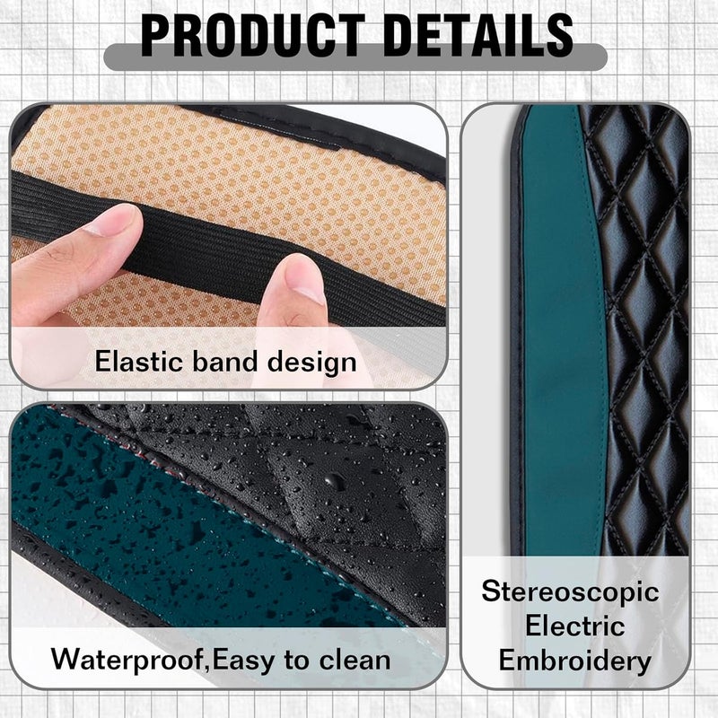 Couslcd Auto Center Console Pad, Universal Waterproof Armrest Seat Box Cover, Car Interior Accessories, Leather Auto Armrest Cover Protector for Most Vehicle, SUV, Truck (Dark Green) - Image 5